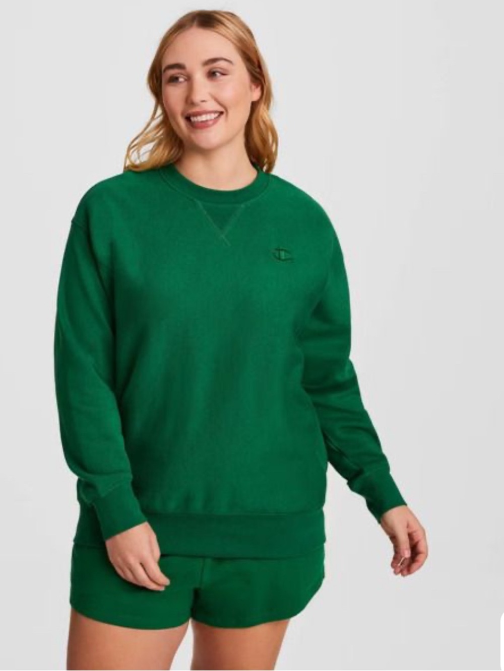 Champion Women’s Green Fleece Crewneck Sweatshirt M
